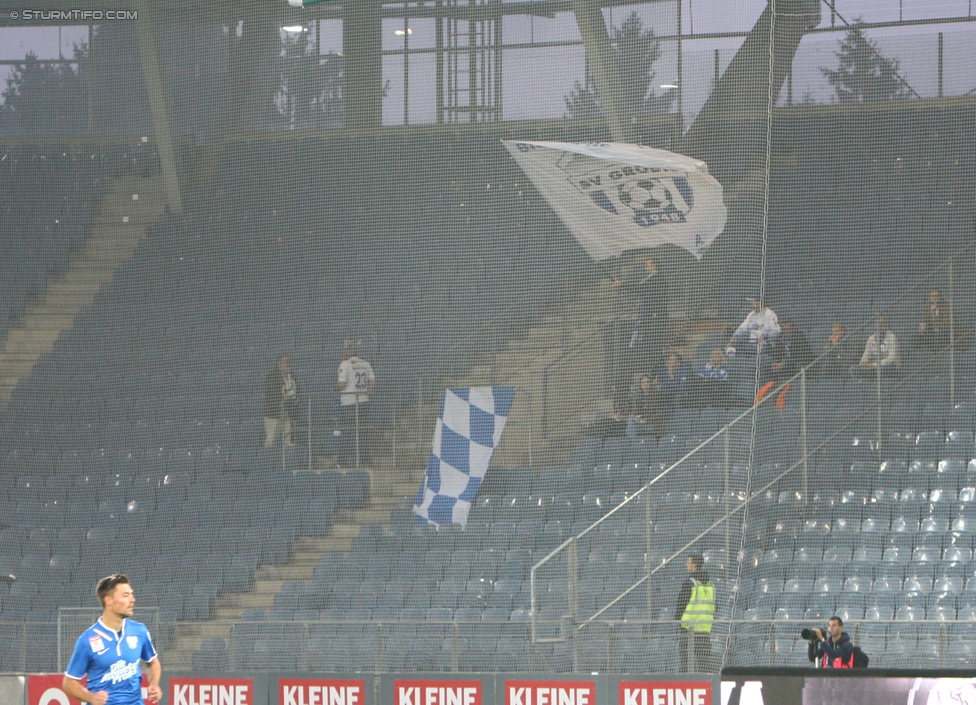 Sturm Graz - Groedig
Oesterreichische Fussball Bundesliga, 11. Runde, SK Sturm Graz - SV Groedig, Stadion Liebenau Graz, 04.10.2014. 

Foto zeigt Fans von Groedig
