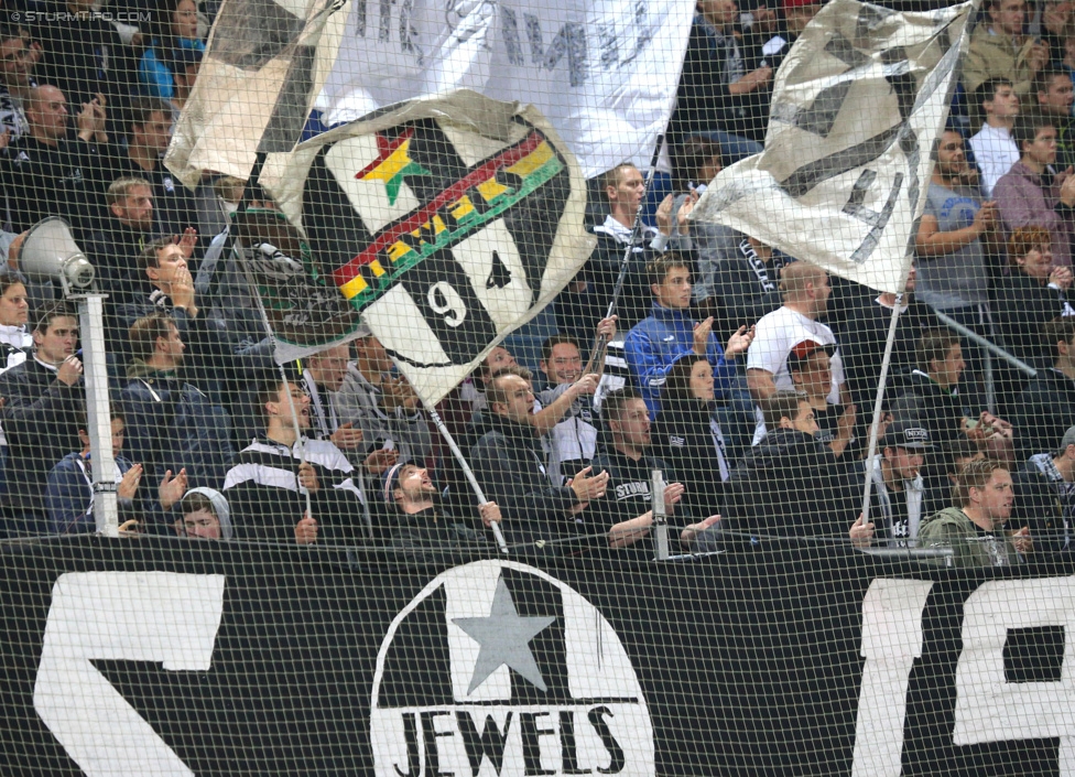 Sturm Graz - Groedig
Oesterreichische Fussball Bundesliga, 11. Runde, SK Sturm Graz - SV Groedig, Stadion Liebenau Graz, 04.10.2014. 

Foto zeigt Fans von Sturm
