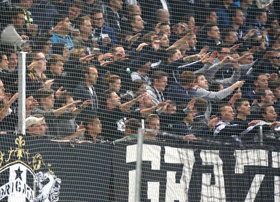 Sturm Graz - Groedig
Oesterreichische Fussball Bundesliga, 11. Runde, SK Sturm Graz - SV Groedig, Stadion Liebenau Graz, 04.10.2014. 

Foto zeigt Fans von Sturm
