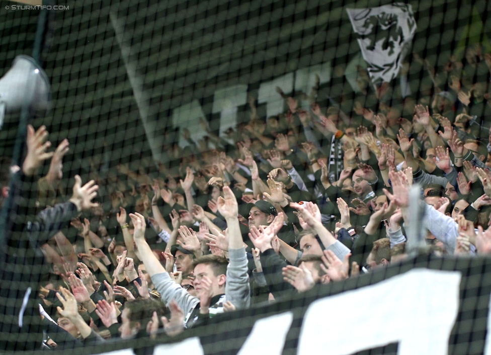 Sturm Graz - Groedig
Oesterreichische Fussball Bundesliga, 11. Runde, SK Sturm Graz - SV Groedig, Stadion Liebenau Graz, 04.10.2014. 

Foto zeigt Fans von Sturm
