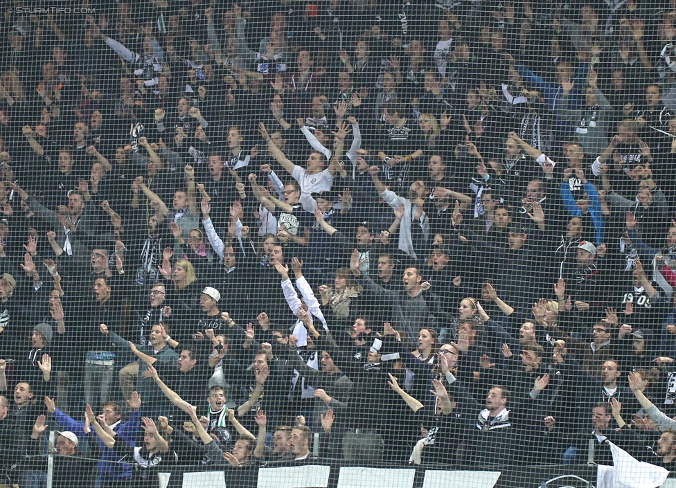 Sturm Graz - Groedig
Oesterreichische Fussball Bundesliga, 11. Runde, SK Sturm Graz - SV Groedig, Stadion Liebenau Graz, 04.10.2014. 

Foto zeigt Fans von Sturm
