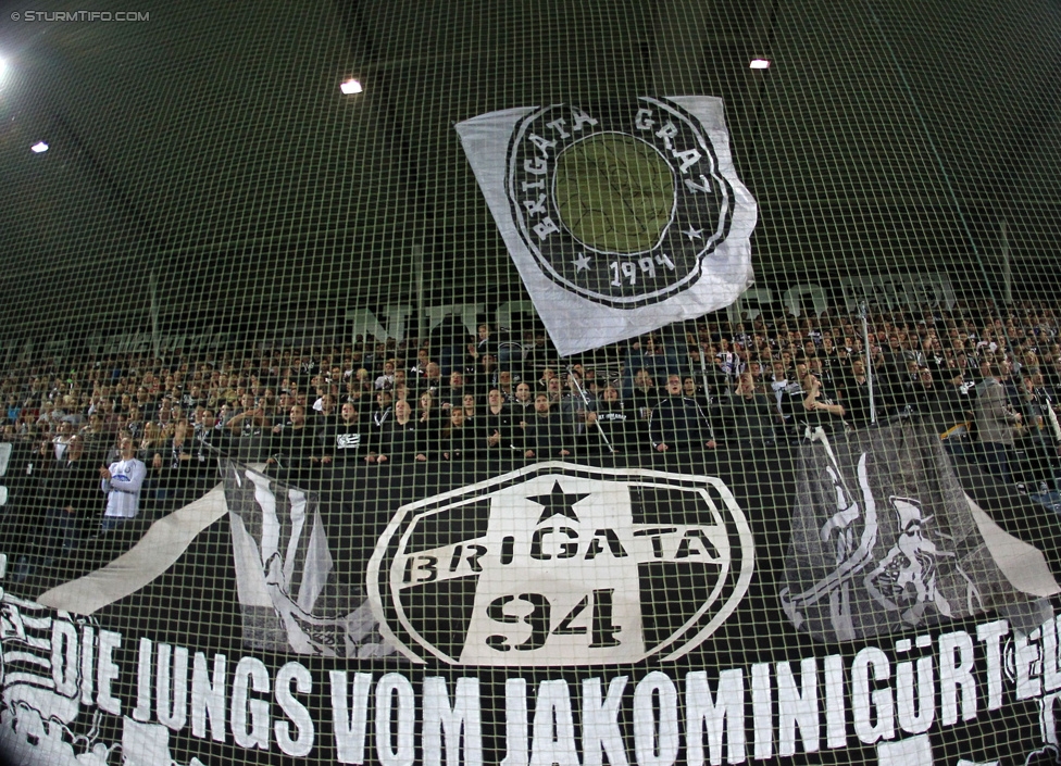 Sturm Graz - Groedig
Oesterreichische Fussball Bundesliga, 11. Runde, SK Sturm Graz - SV Groedig, Stadion Liebenau Graz, 04.10.2014. 

Foto zeigt Fans von Sturm
