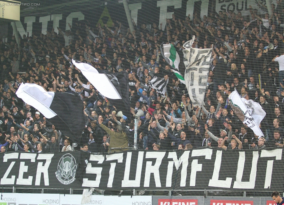 Sturm Graz - Groedig
Oesterreichische Fussball Bundesliga, 11. Runde, SK Sturm Graz - SV Groedig, Stadion Liebenau Graz, 04.10.2014. 

Foto zeigt Fans von Sturm
