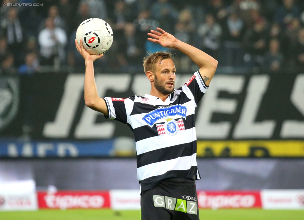 Sturm Graz - Groedig
Oesterreichische Fussball Bundesliga, 11. Runde, SK Sturm Graz - SV Groedig, Stadion Liebenau Graz, 04.10.2014. 

Foto zeigt Martin Ehrenreich (Sturm)
