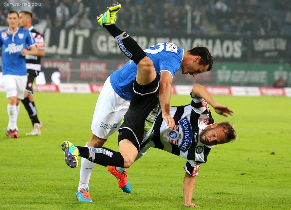 Sturm Graz - Groedig
Oesterreichische Fussball Bundesliga, 11. Runde, SK Sturm Graz - SV Groedig, Stadion Liebenau Graz, 04.10.2014. 

Foto zeigt Martin Ehrenreich (Sturm)
Schlüsselwörter: foul