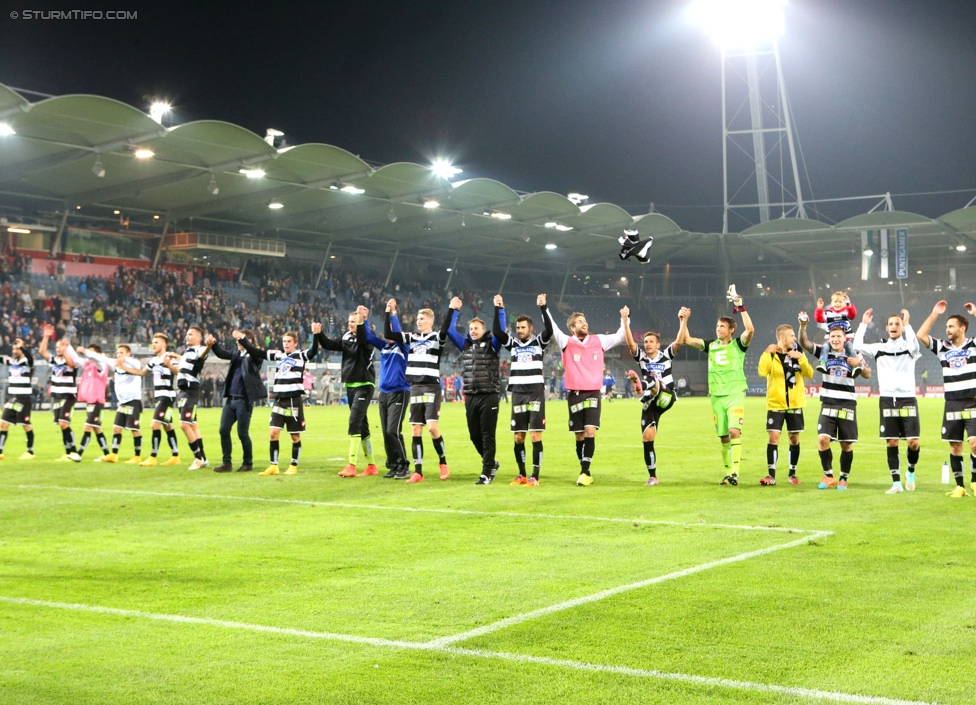 Sturm Graz - Groedig
Oesterreichische Fussball Bundesliga, 11. Runde, SK Sturm Graz - SV Groedig, Stadion Liebenau Graz, 04.10.2014. 

Foto zeigt die Mannschaft von Sturm
Schlüsselwörter: jubel