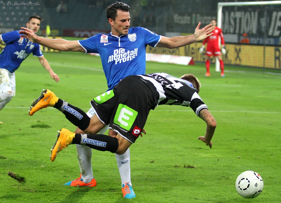 Sturm Graz - Groedig
Oesterreichische Fussball Bundesliga, 11. Runde, SK Sturm Graz - SV Groedig, Stadion Liebenau Graz, 04.10.2014. 

Foto zeigt Thorsten Schick (Sturm)
Schlüsselwörter: foul