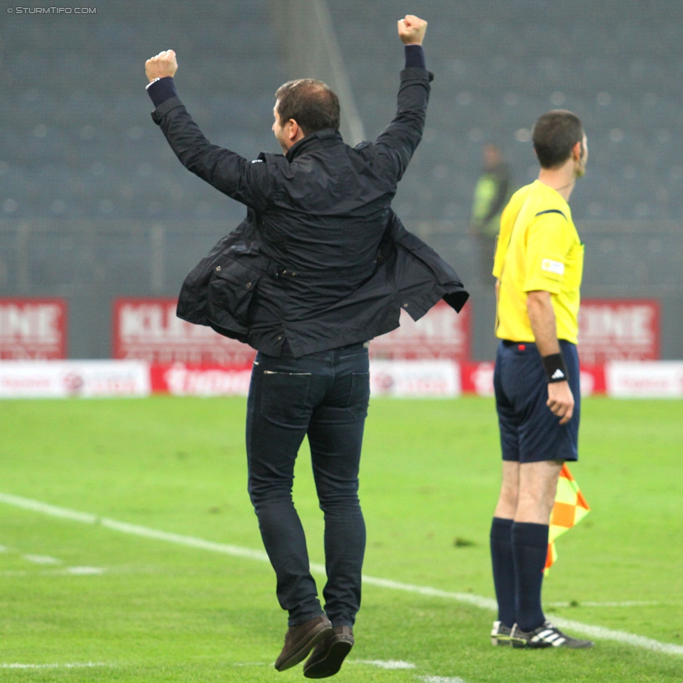 Sturm Graz - Groedig
Oesterreichische Fussball Bundesliga, 11. Runde, SK Sturm Graz - SV Groedig, Stadion Liebenau Graz, 04.10.2014. 

Foto zeigt die Mannschaft von Sturm
Schlüsselwörter: jubel