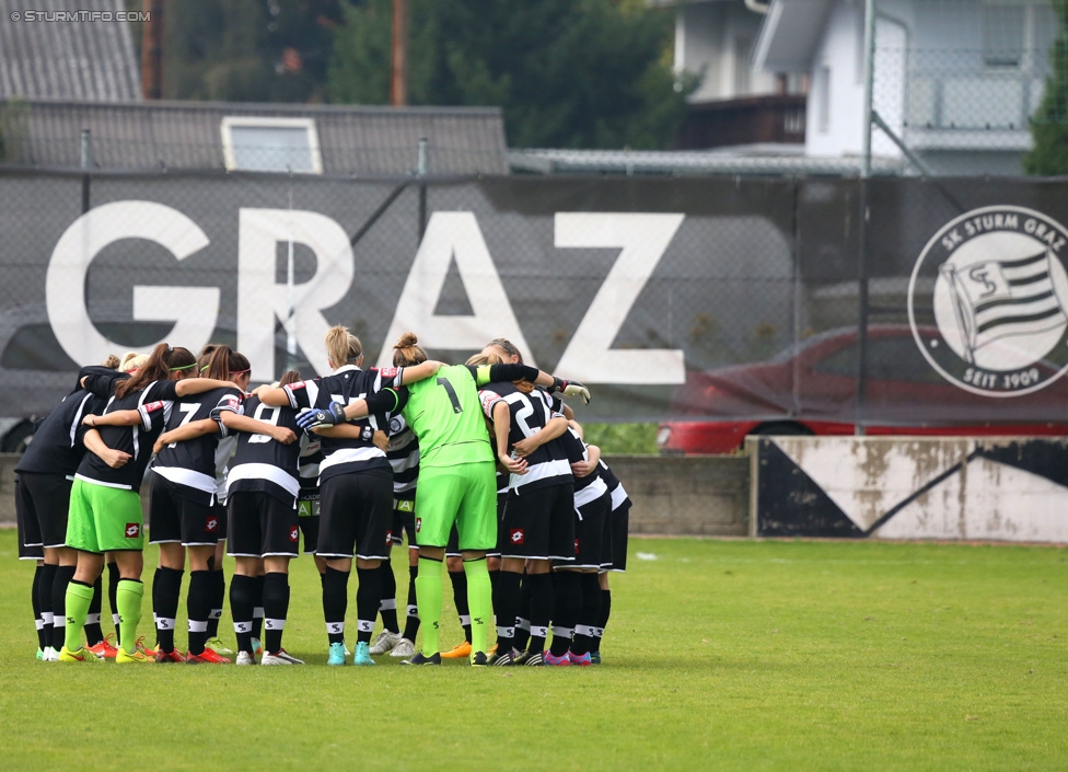 Sturm Damen - LUV
OEFB Frauenliga, 6. Runde,  SK Sturm Graz Damen - LUV Graz, Trainingszentrum Messendorf, 04.10.2014. 

Foto zeigt die Mannschaft der Sturm Damen
