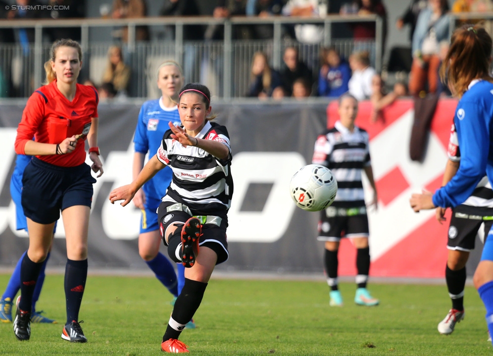 Sturm Damen - LUV
OEFB Frauenliga, 6. Runde,  SK Sturm Graz Damen - LUV Graz, Trainingszentrum Messendorf, 04.10.2014. 

Foto zeigt Selina Mandl (Sturm Damen)
Schlüsselwörter: freistoss