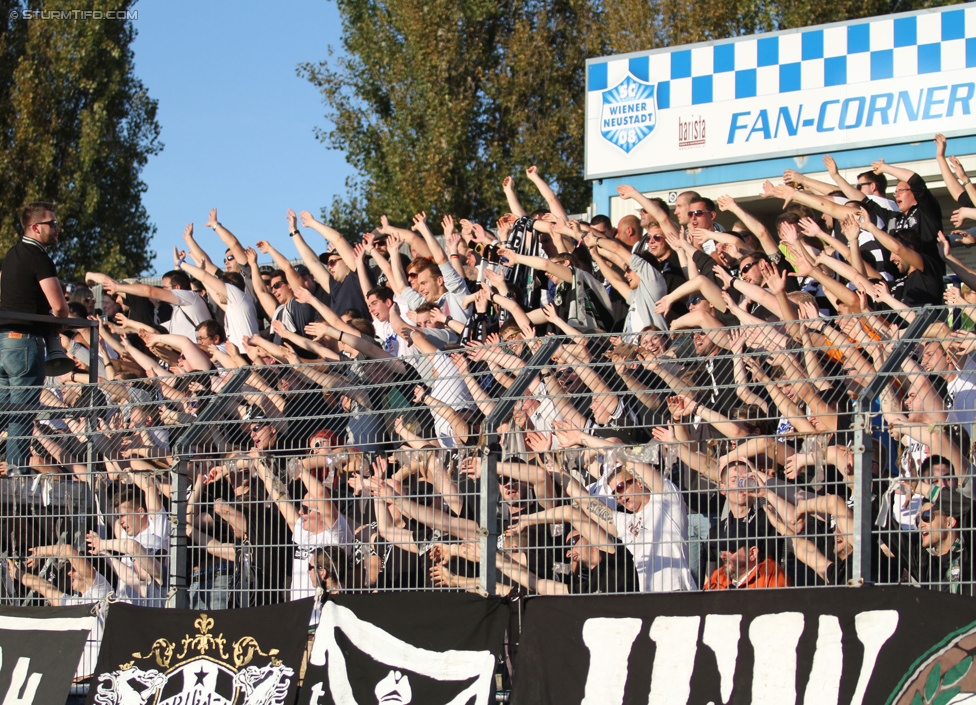 Wiener Neustadt - Sturm Graz
Oesterreichische Fussball Bundesliga, 12. Runde, SC Wiener Neustadt - SK Sturm Graz, Stadion Wiener Neustadt, 19.10.2014. 

Foto zeigt Fans von Sturm
