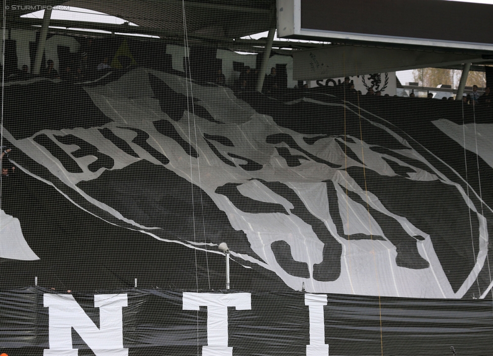 Sturm Graz - Rapid Wien
Oesterreichische Fussball Bundesliga, 13. Runde, SK Sturm Graz - SK Rapid Wien, Stadion Liebenau Graz, 25.10.2014. 

Foto zeigt Fans von Sturm mit einer Choreografie
