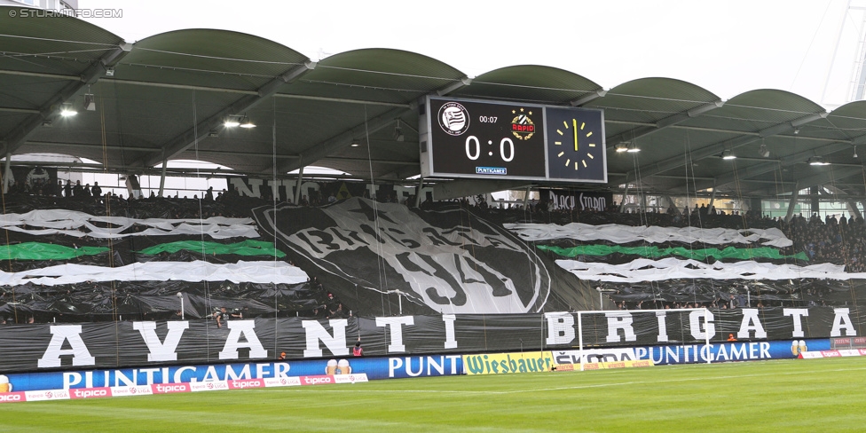 Sturm Graz - Rapid Wien
Oesterreichische Fussball Bundesliga, 13. Runde, SK Sturm Graz - SK Rapid Wien, Stadion Liebenau Graz, 25.10.2014. 

Foto zeigt Fans von Sturm mit einer Choreografie
