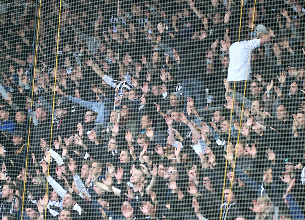 Sturm Graz - Rapid Wien
Oesterreichische Fussball Bundesliga, 13. Runde, SK Sturm Graz - SK Rapid Wien, Stadion Liebenau Graz, 25.10.2014. 

Foto zeigt Fans von Sturm
