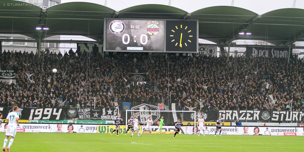 Sturm Graz - Rapid Wien
Oesterreichische Fussball Bundesliga, 13. Runde, SK Sturm Graz - SK Rapid Wien, Stadion Liebenau Graz, 25.10.2014. 

Foto zeigt Fans von Sturm
