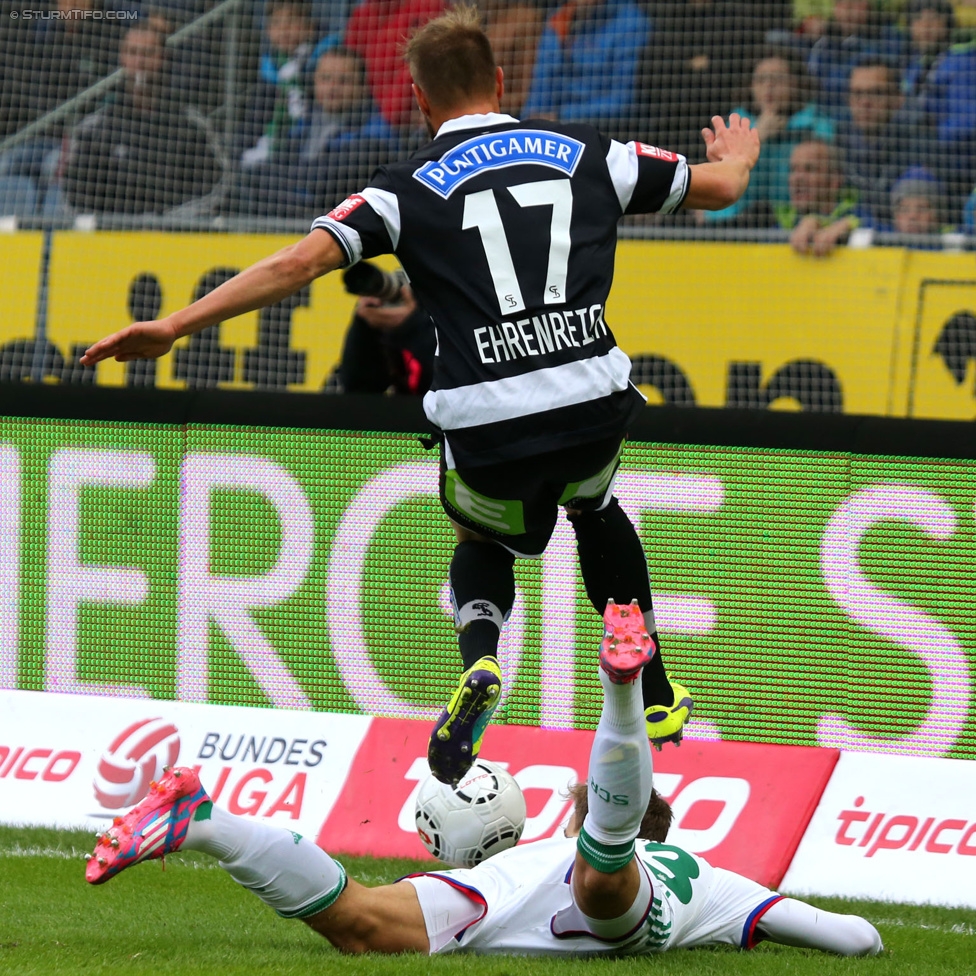 Sturm Graz - Rapid Wien
Oesterreichische Fussball Bundesliga, 13. Runde, SK Sturm Graz - SK Rapid Wien, Stadion Liebenau Graz, 25.10.2014. 

Foto zeigt Martin Ehrenreich (Sturm)
