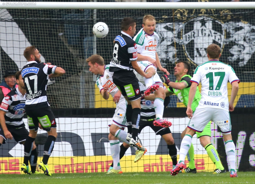 Sturm Graz - Rapid Wien
Oesterreichische Fussball Bundesliga, 13. Runde, SK Sturm Graz - SK Rapid Wien, Stadion Liebenau Graz, 25.10.2014. 

Foto zeigt Martin Ehrenreich (Sturm), Anel Hadzic (Sturm), Mario Sonnleitner (Rapid) und Christopher Dibon (Rapid)
