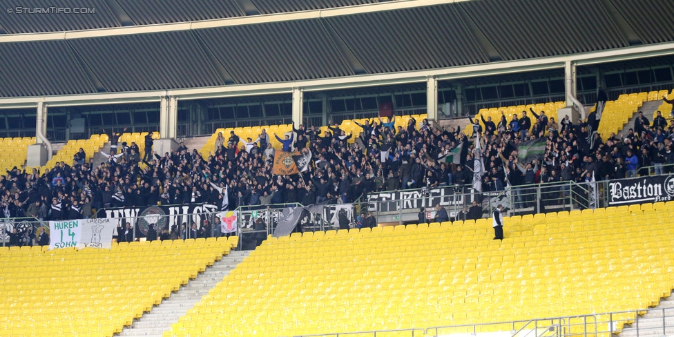 Rapid Wien - Sturm Graz
OEFB Cup, Achtelfinale, SK Rapid Wien - SK Sturm Graz, Ernst-Happel-Stadion Wien, 29.10.2014. 

Foto zeigt Fans von Sturm
