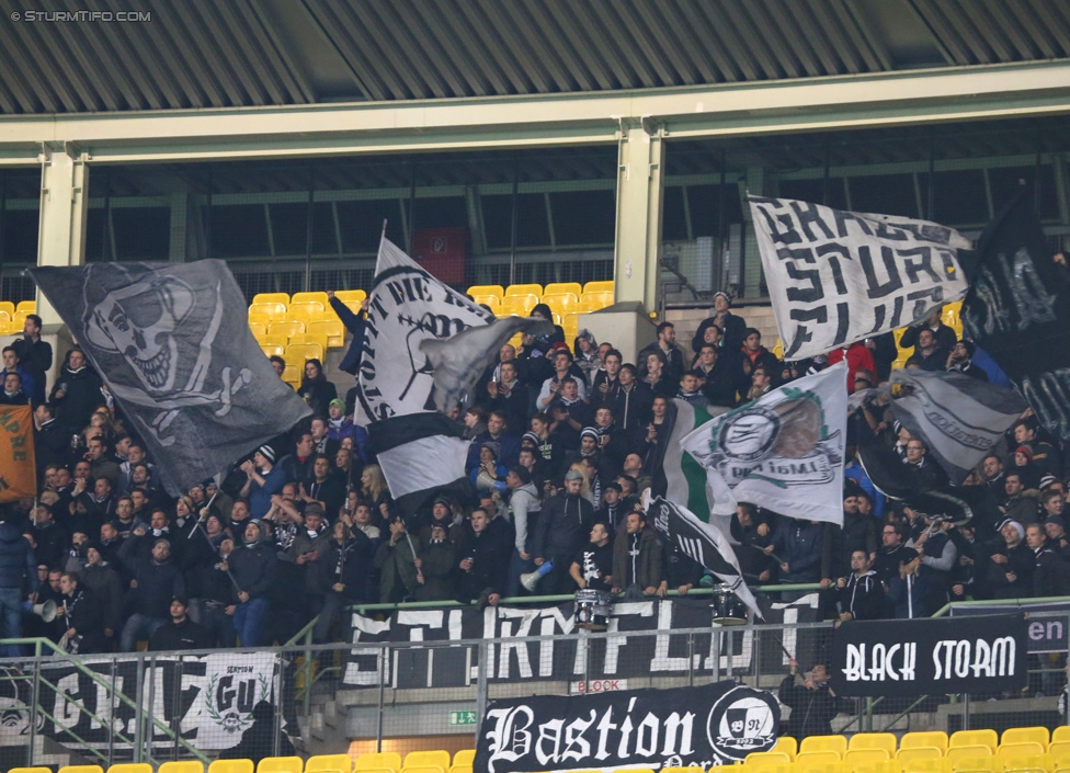 Rapid Wien - Sturm Graz
OEFB Cup, Achtelfinale, SK Rapid Wien - SK Sturm Graz, Ernst-Happel-Stadion Wien, 29.10.2014. 

Foto zeigt Fans von Sturm
