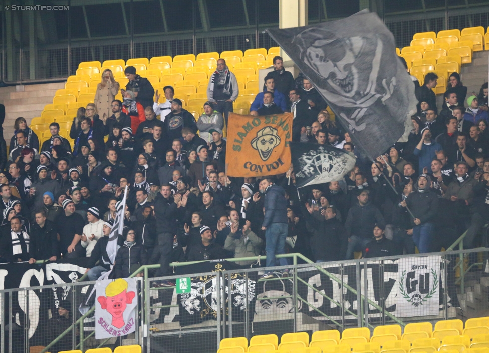 Rapid Wien - Sturm Graz
OEFB Cup, Achtelfinale, SK Rapid Wien - SK Sturm Graz, Ernst-Happel-Stadion Wien, 29.10.2014. 

Foto zeigt Fans von Sturm
