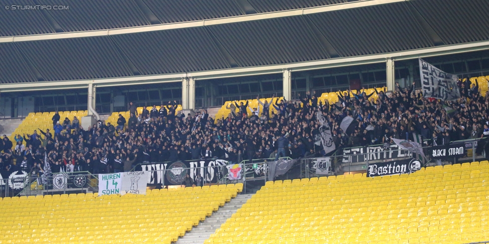 Rapid Wien - Sturm Graz
OEFB Cup, Achtelfinale, SK Rapid Wien - SK Sturm Graz, Ernst-Happel-Stadion Wien, 29.10.2014. 

Foto zeigt Fans von Sturm
