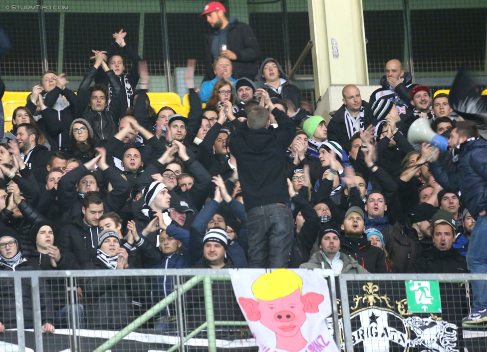 Rapid Wien - Sturm Graz
OEFB Cup, Achtelfinale, SK Rapid Wien - SK Sturm Graz, Ernst-Happel-Stadion Wien, 29.10.2014. 

Foto zeigt Fans von Sturm
