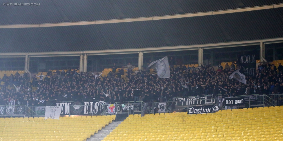 Rapid Wien - Sturm Graz
OEFB Cup, Achtelfinale, SK Rapid Wien - SK Sturm Graz, Ernst-Happel-Stadion Wien, 29.10.2014. 

Foto zeigt Fans von Sturm
