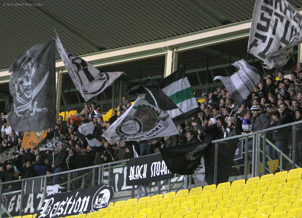 Rapid Wien - Sturm Graz
OEFB Cup, Achtelfinale, SK Rapid Wien - SK Sturm Graz, Ernst-Happel-Stadion Wien, 29.10.2014. 

Foto zeigt Fans von Sturm
