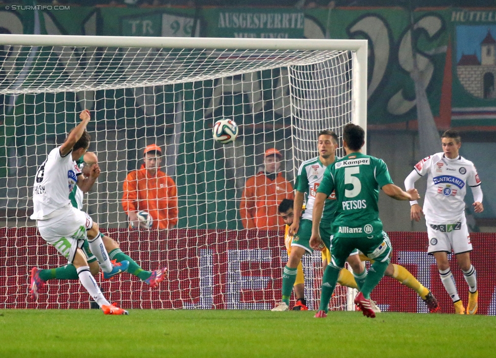 Rapid Wien - Sturm Graz
OEFB Cup, Achtelfinale, SK Rapid Wien - SK Sturm Graz, Ernst-Happel-Stadion Wien, 29.10.2014. 

Foto zeigt Daniel Beichler (Sturm) und Thanos Petsos (Rapid)
