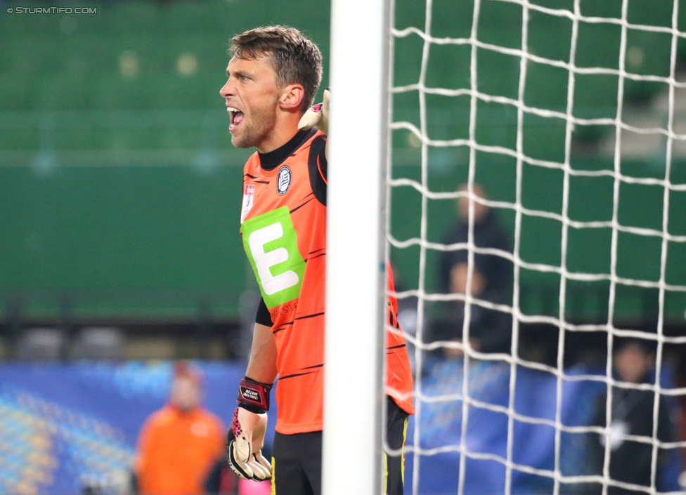 Rapid Wien - Sturm Graz
OEFB Cup, Achtelfinale, SK Rapid Wien - SK Sturm Graz, Ernst-Happel-Stadion Wien, 29.10.2014. 

Foto zeigt Christian Gratzei (Sturm)
