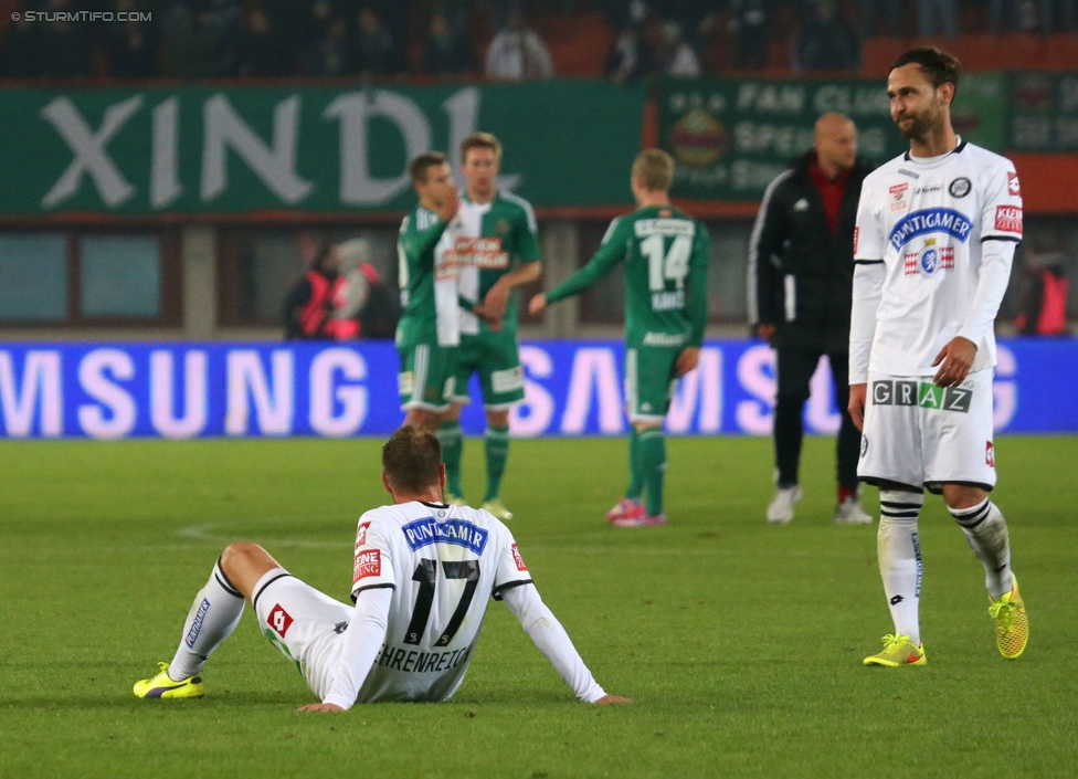 Rapid Wien - Sturm Graz
OEFB Cup, Achtelfinale, SK Rapid Wien - SK Sturm Graz, Ernst-Happel-Stadion Wien, 29.10.2014. 

Foto zeigt Martin Ehrenreich (Sturm) und Marco Djuricin (Sturm)
