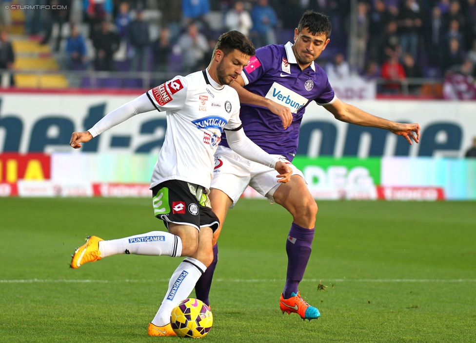 Austria Wien - Sturm Graz
Oesterreichische Fussball Bundesliga, 14. Runde, FK Austria Wien - SK Sturm Graz, Franz-Horr-Stadion Wien, 01.11.2014. 

Foto zeigt Marco Djuricin (Sturm)
