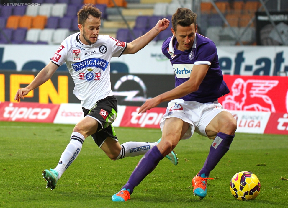 Austria Wien - Sturm Graz
Oesterreichische Fussball Bundesliga, 14. Runde, FK Austria Wien - SK Sturm Graz, Franz-Horr-Stadion Wien, 01.11.2014. 

Foto zeigt Christian Klem (Sturm)
