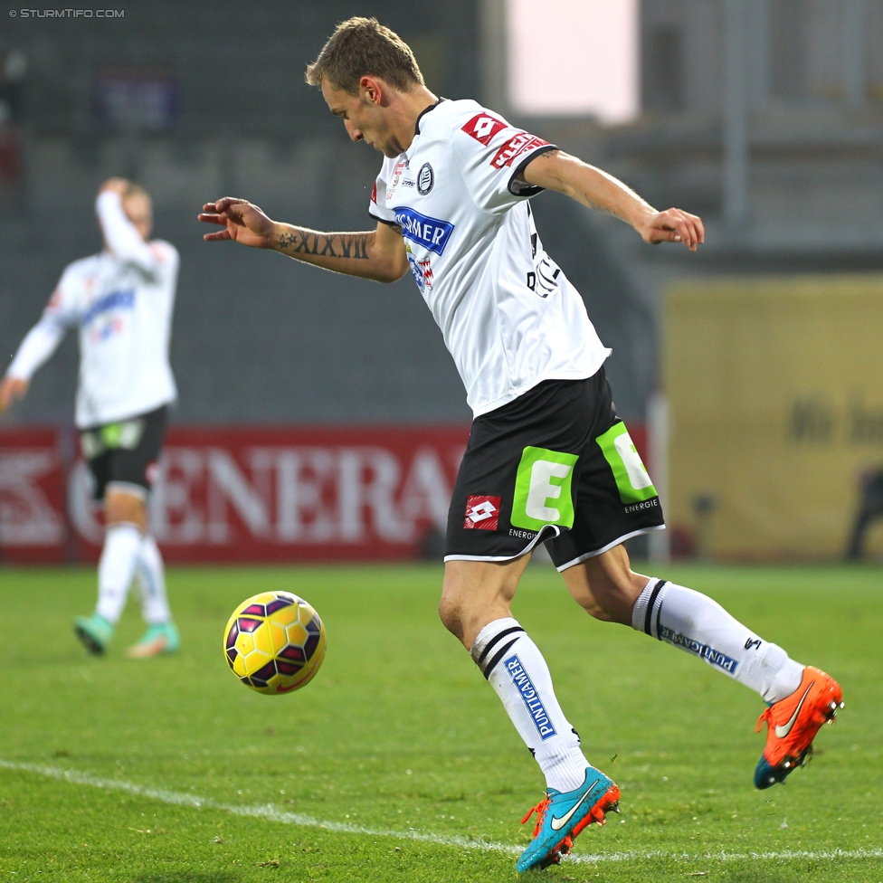 Austria Wien - Sturm Graz
Oesterreichische Fussball Bundesliga, 14. Runde, FK Austria Wien - SK Sturm Graz, Franz-Horr-Stadion Wien, 01.11.2014. 

Foto zeigt Daniel Beichler (Sturm)
