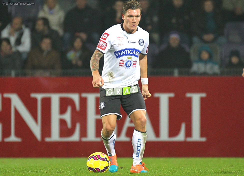 Austria Wien - Sturm Graz
Oesterreichische Fussball Bundesliga, 14. Runde, FK Austria Wien - SK Sturm Graz, Franz-Horr-Stadion Wien, 01.11.2014. 

Foto zeigt Marko Stankovic (Sturm)
