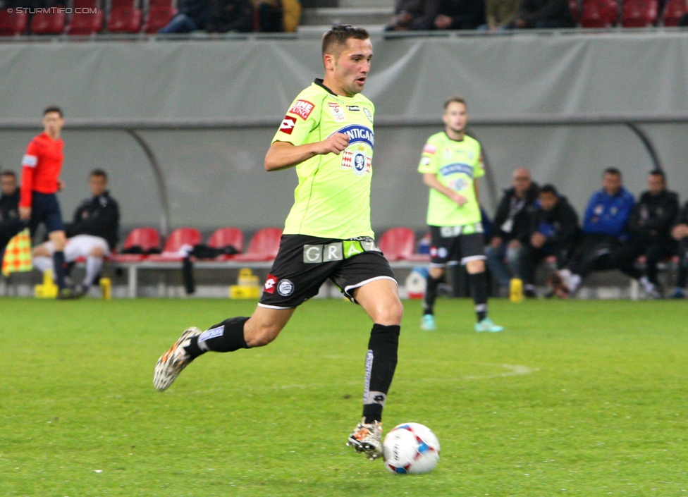 Wolfsberg - Sturm Graz
Oesterreichische Fussball Bundesliga, 15. Runde, Wolfsberger AC - SK Sturm Graz, Woertherseestadion Klagenfurt, 08.11.2014. 

Foto zeigt Anel Hadzic (Sturm)
