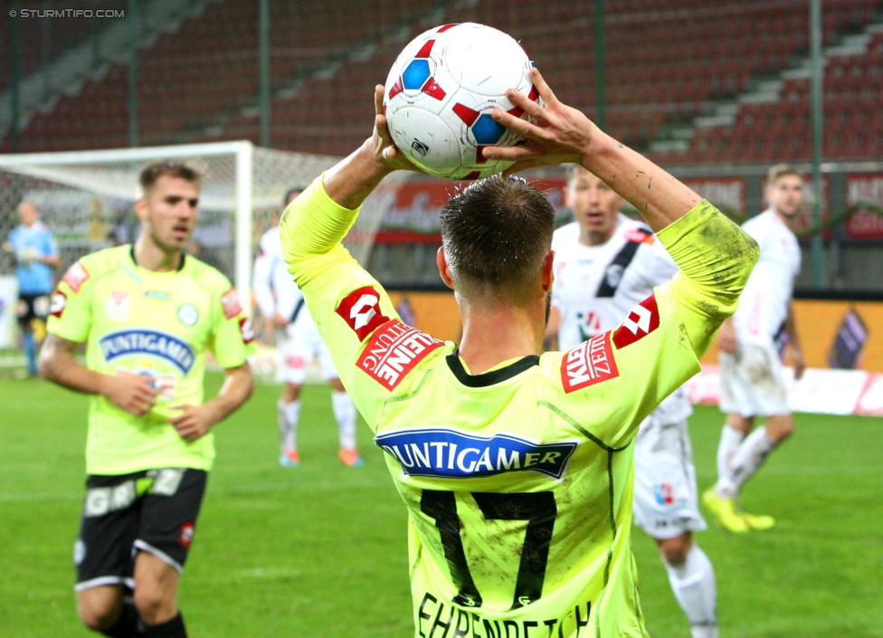 Wolfsberg - Sturm Graz
Oesterreichische Fussball Bundesliga, 15. Runde, Wolfsberger AC - SK Sturm Graz, Woertherseestadion Klagenfurt, 08.11.2014. 

Foto zeigt Martin Ehrenreich (Sturm)
