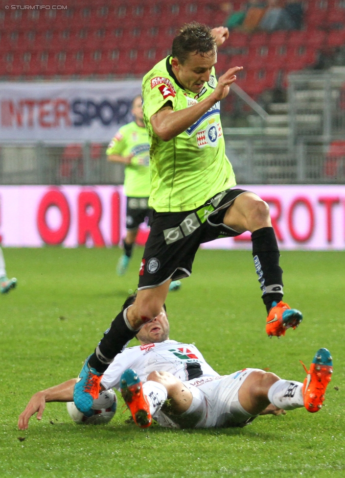 Wolfsberg - Sturm Graz
Oesterreichische Fussball Bundesliga, 15. Runde, Wolfsberger AC - SK Sturm Graz, Woertherseestadion Klagenfurt, 08.11.2014. 

Foto zeigt Daniel Beichler (Sturm)
