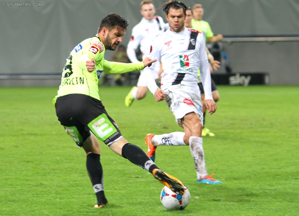 Wolfsberg - Sturm Graz
Oesterreichische Fussball Bundesliga, 15. Runde, Wolfsberger AC - SK Sturm Graz, Woertherseestadion Klagenfurt, 08.11.2014. 

Foto zeigt Marco Djuricin (Sturm)
