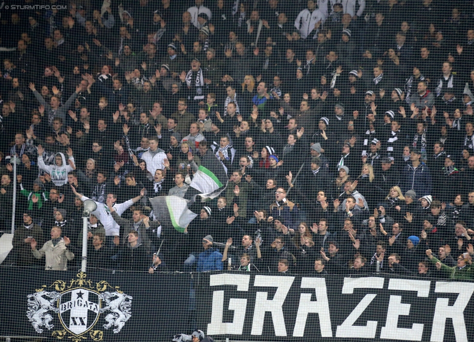 Sturm Graz - RB Salzburg
Oesterreichische Fussball Bundesliga, 16. Runde, SK Sturm Graz - FC RB Salzburg, Stadion Liebenau Graz, 23.11.2014. 

Foto zeigt Fans von Sturm
