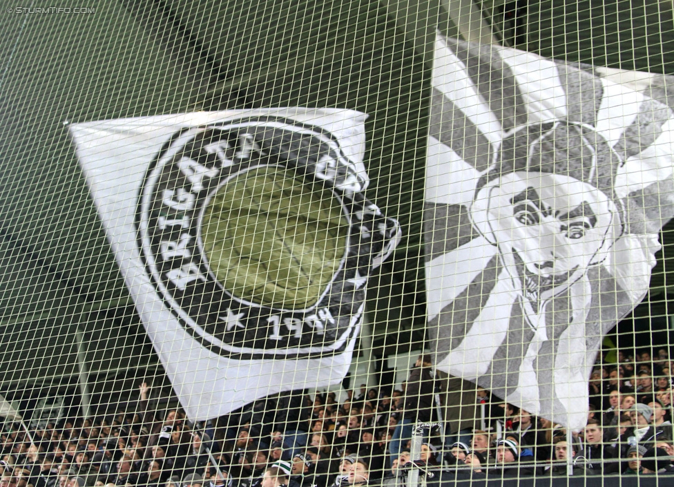 Sturm Graz - RB Salzburg
Oesterreichische Fussball Bundesliga, 16. Runde, SK Sturm Graz - FC RB Salzburg, Stadion Liebenau Graz, 23.11.2014. 

Foto zeigt Fans von Sturm
