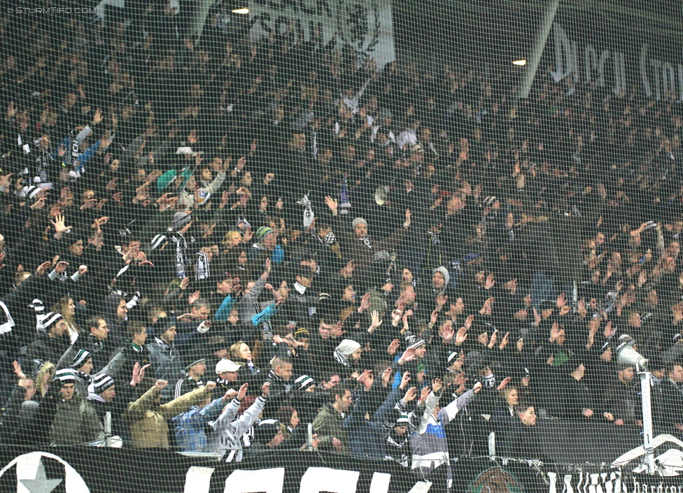 Sturm Graz - RB Salzburg
Oesterreichische Fussball Bundesliga, 16. Runde, SK Sturm Graz - FC RB Salzburg, Stadion Liebenau Graz, 23.11.2014. 

Foto zeigt Fans von Sturm
