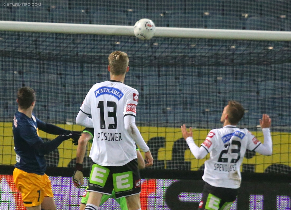 Sturm Graz - RB Salzburg
Oesterreichische Fussball Bundesliga, 16. Runde, SK Sturm Graz - FC RB Salzburg, Stadion Liebenau Graz, 23.11.2014. 

Foto zeigt Simon Piesinger (Sturm) und Lukas Spendlhofer (Sturm)
