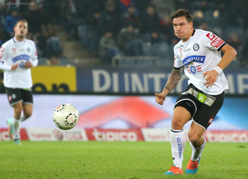 Sturm Graz - RB Salzburg
Oesterreichische Fussball Bundesliga, 16. Runde, SK Sturm Graz - FC RB Salzburg, Stadion Liebenau Graz, 23.11.2014. 

Foto zeigt Marko Stankovic (Sturm)
