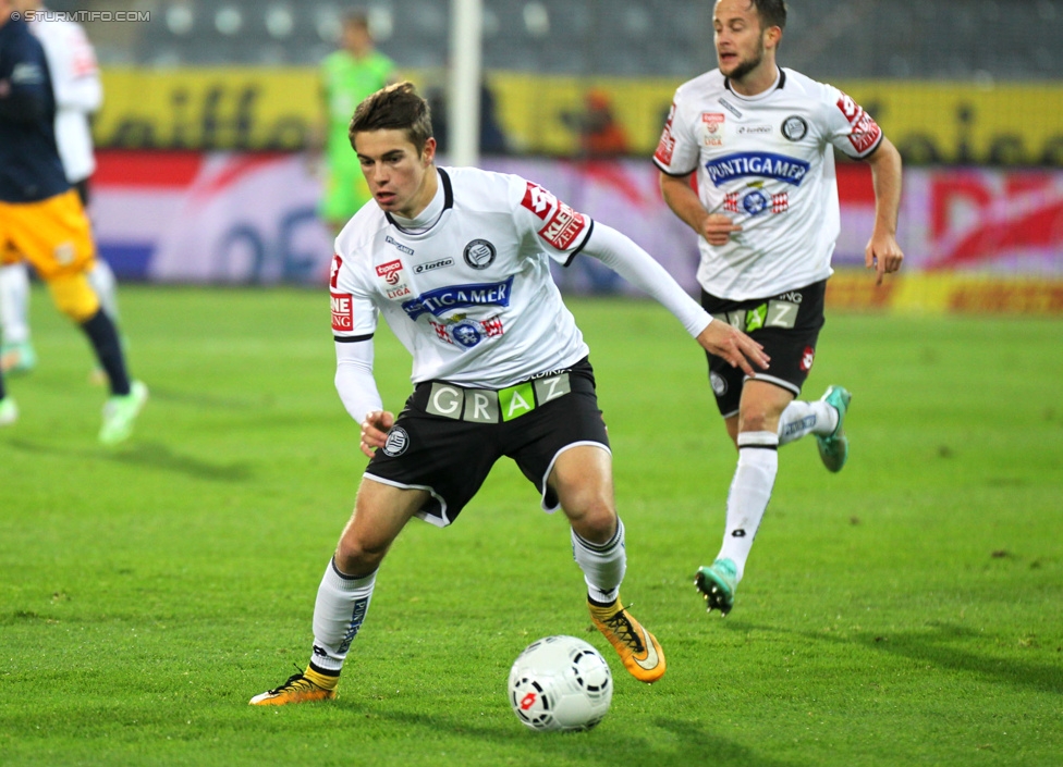 Sturm Graz - RB Salzburg
Oesterreichische Fussball Bundesliga, 16. Runde, SK Sturm Graz - FC RB Salzburg, Stadion Liebenau Graz, 23.11.2014. 

Foto zeigt Andreas Gruber (Sturm)
