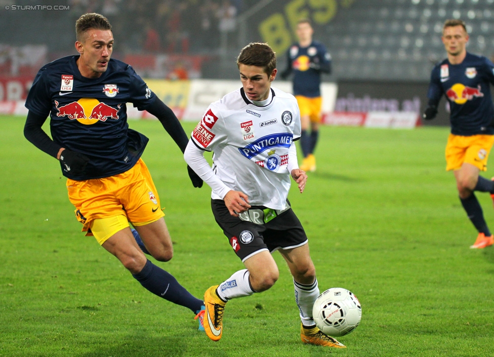 Sturm Graz - RB Salzburg
Oesterreichische Fussball Bundesliga, 16. Runde, SK Sturm Graz - FC RB Salzburg, Stadion Liebenau Graz, 23.11.2014. 

Foto zeigt Andreas Gruber (Sturm)
