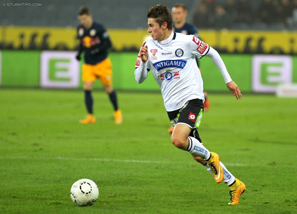 Sturm Graz - RB Salzburg
Oesterreichische Fussball Bundesliga, 16. Runde, SK Sturm Graz - FC RB Salzburg, Stadion Liebenau Graz, 23.11.2014. 

Foto zeigt Andreas Gruber (Sturm)
