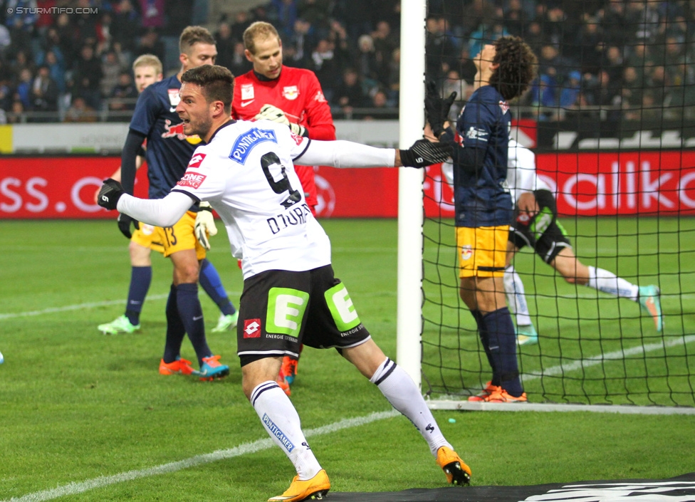 Sturm Graz - RB Salzburg
Oesterreichische Fussball Bundesliga, 16. Runde, SK Sturm Graz - FC RB Salzburg, Stadion Liebenau Graz, 23.11.2014. 

Foto zeigt Marco Djuricin (Sturm)
Schlüsselwörter: torjubel