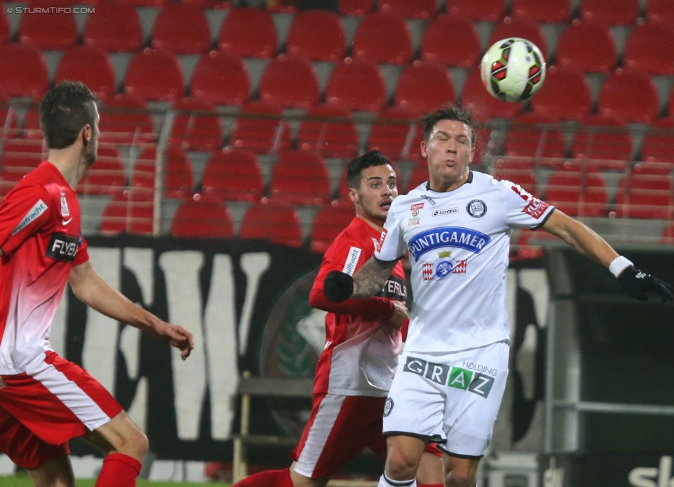 Admira Wacker - Sturm Graz
Oesterreichische Fussball Bundesliga, 17. Runde, FC Admira Wacker Moedling, Stadion Suedstadt Maria Enzersdorf, 29.11.2014. 

Foto zeigt Marko Stankovic (Sturm)
