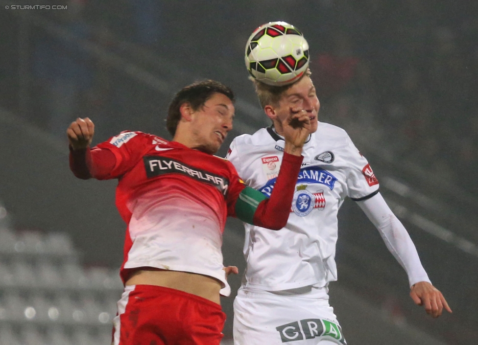 Admira Wacker - Sturm Graz
Oesterreichische Fussball Bundesliga, 17. Runde, FC Admira Wacker Moedling, Stadion Suedstadt Maria Enzersdorf, 29.11.2014. 

Foto zeigt Simon Piesinger (Sturm)
